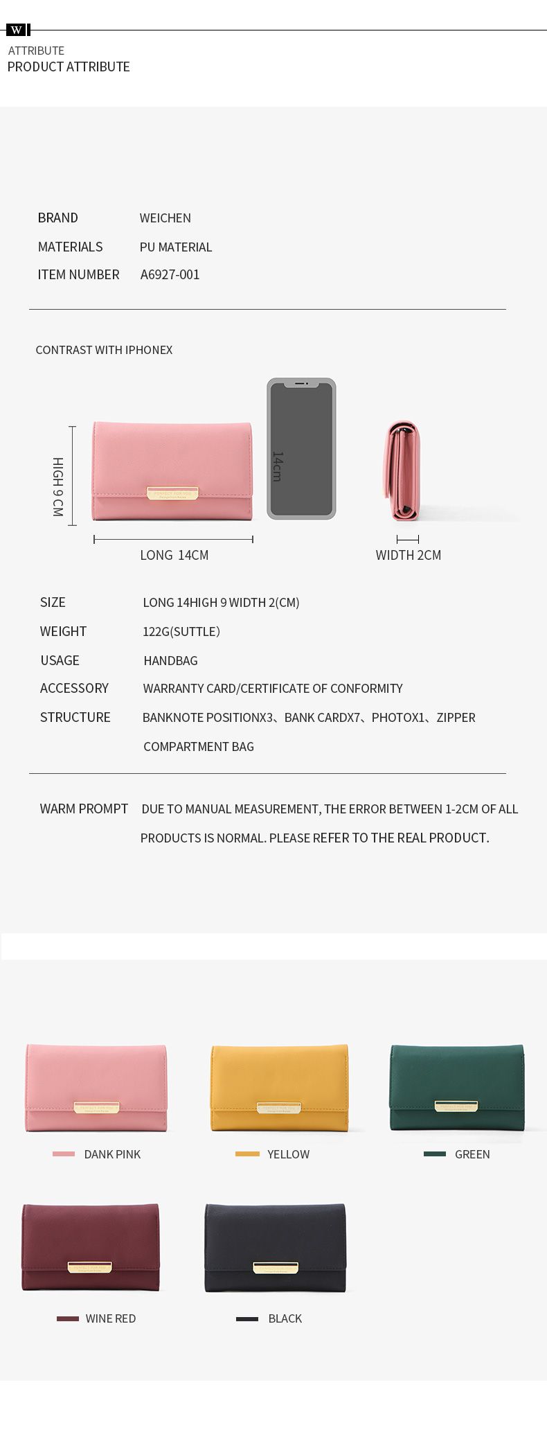 Ladies Fashion Wallet A6927-001